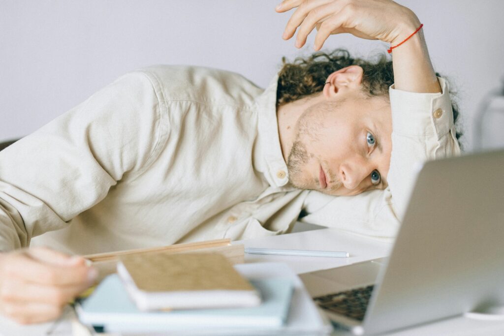 Professional appearing composed while feeling emotionally exhausted beneath the surface.
