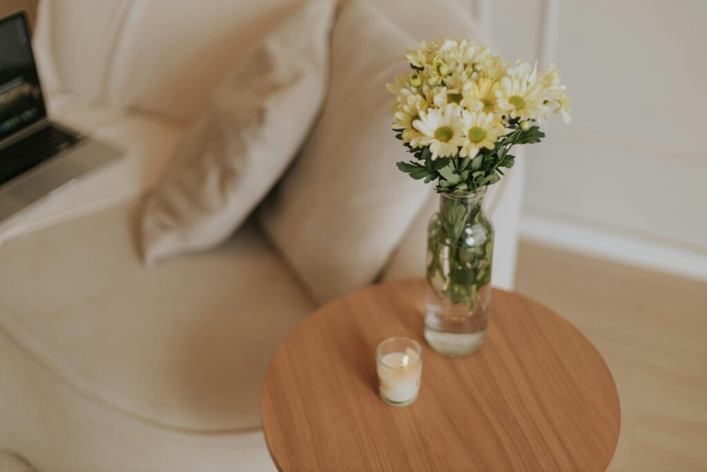 Warm, softly lit therapy office with neutral tones and natural light, representing trauma therapy approaches at Counseling Center Group